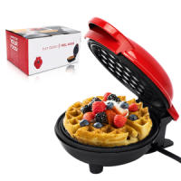 Mini Gofrera Individual 350W, Plancha de Gofres 10cm, Pequeños Gofrera con Revestimiento Antiadherente, Waffle maker para Gofres Clásicos, Paninis, Tortitas, Desayuno, Horneado DIY, para Navidad - details 1