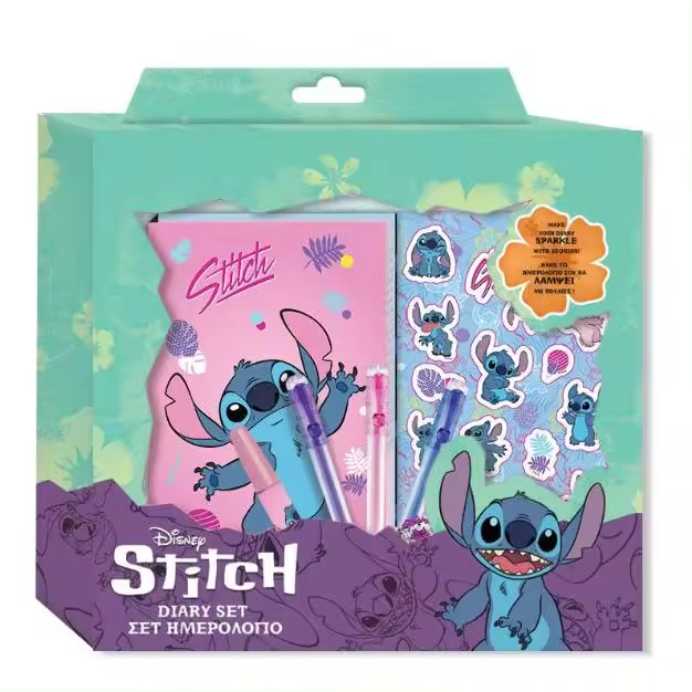 STITCH SET PAPELERIA ,DIARIO CON ACESORIOS,DISNEY - 1