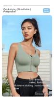 Sujetador Deportivo Para Mujer Talla Grande Con Cierre De Cremallera Estilo Explosivo Ajuste En La Espalda Protección Contra Golpes Malla Transpirable Para Yoga Y Fitness - details 7