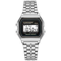 Reloj Digital Elegante Para Mujer En Oro Y Plata De Acero Inoxidable Reloj De Pulsera Electrónico Para Negocios Y Hombres - details 18