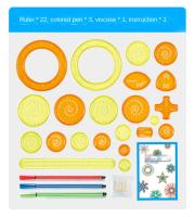 Juego De Dibujo Spirograph 27Pcs Con Círculos Interlockeados Y Bolígrafos Accesorios De Pintura Diseños Espirales Regla Geométrica Juguetes Para Niños - details 14