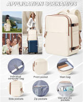Ryanair-bolsa para ordenador portátil de gran capacidad para mujer, mochila impermeable para viaje de negocios y escuela, equipaje de mano, 40x20x25 - details 0