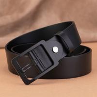 Cinturón De Cuero Retro Para Hombre Con Hebilla De Punta Negra Moda Casual De Marca Vintage Cinta De Cintura De Aluminio PU - details 1