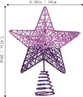 Estrella Superior del Árbol de Navidad, brillante para decoración del Árbol de Navidad, adornan del ambiente festivo, 20 cm - details 0