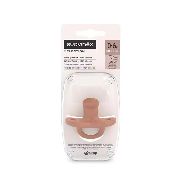 SUAVINEX Chupete Todosilicona SX Pro Anatómica 0-6 Meses (Color Teja) ✅ Entrega 24/72h - 1