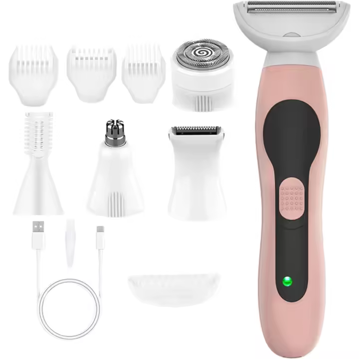 Juego de afeitadora y recortadora multiuncional para mujer, dispositivo de depilación, removedores faciales, textura ABS para cejas y nariz - 1