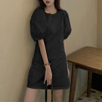 VONDA Vestido Mini De Verano Para Mujer Elegante Corto Con Mangas Flounce Estilo Casual Solido Cuello Redondo Vestido De Fiesta De Playa - details 4
