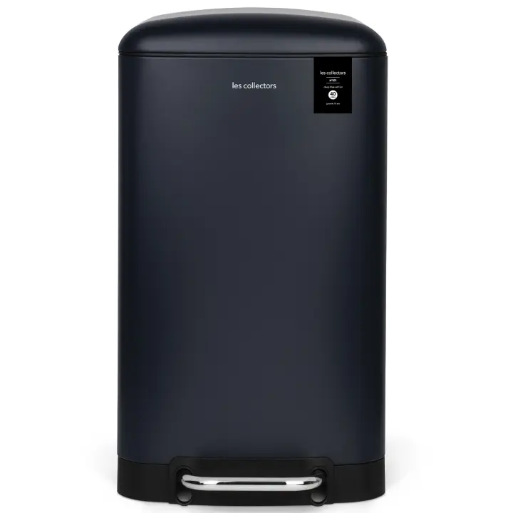 Les Collectors Cubo de Basura con Pedal, Metal, Bleu Foncé, 40 L - 1