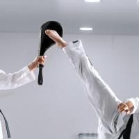 Almohadillas De Patada Y Puñetazo Taekwondo Muay Thai Equipo De Entrenamiento De Lucha Sandbag De Cuero PU Mat De Boxeo Práctica De Objetivo - details 3
