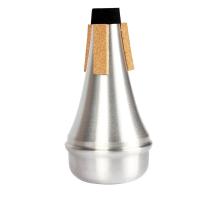 Accesorio De Práctica Para Principiantes Trumpet Universal Silenciador De Aluminio Plata Portátil Mute Corporal Recto - details 2