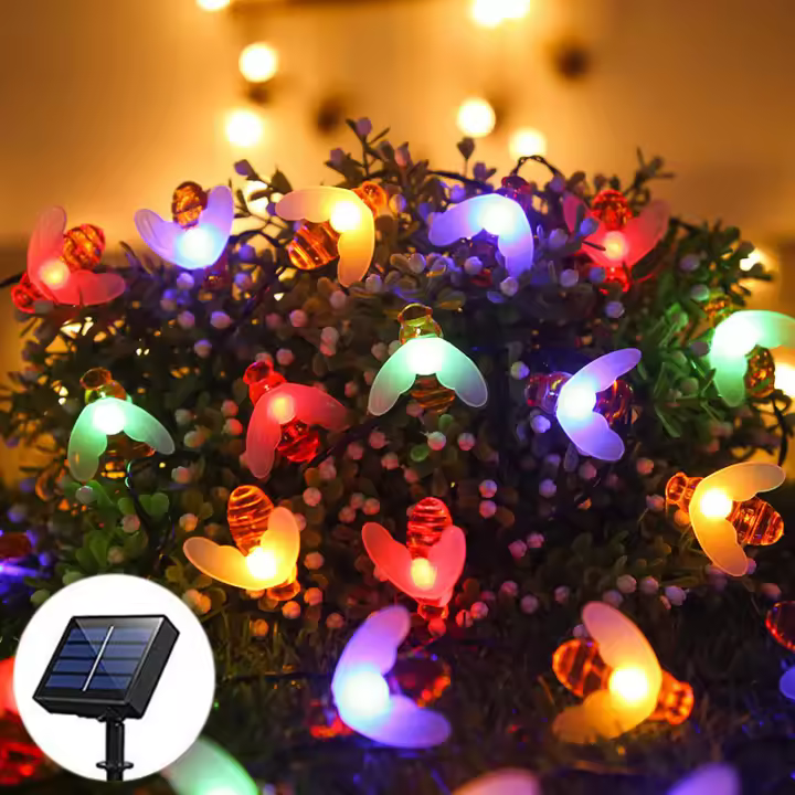 Luces De Cadena Solares De Abeja Lindas Para Decoración De Navidad Boda Fiesta Cumpleaños Exterior 100/50/20 LEDs Faeirys - 1