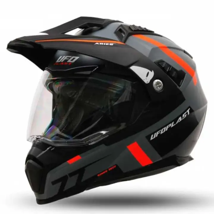 Ufo Casco Off-road Aries Gris Adulto - 1