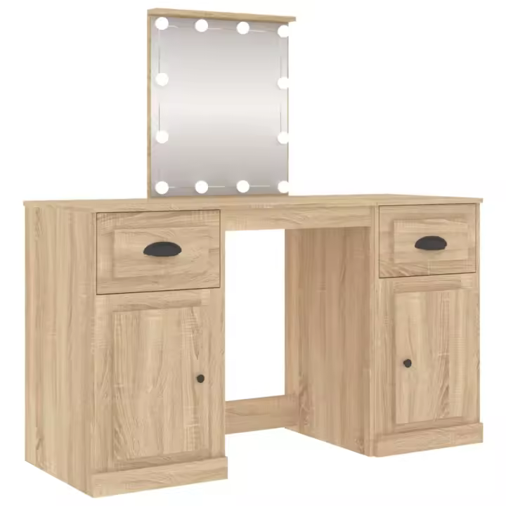 Mueble de Tocador con Espejo Blanco 86,5x35x136 Cm - 1
