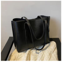 Bolso De Hombro Versátil De Cuero Suave Negro Minimalista Gran Capacidad Bolso De Tote Casual Para Mujer Estilo Inglés - details 36