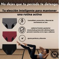 Nube Roja Bragas menstruales para flujo abundante - Protección confiable todo el día, Braguitas Postparto para Mujer, Periodo Menstrual, Ropa interior de Algodón cintura media, Absorbentes, Lavables, Cómodas y Transpirables, PACK DE 3. - details 3