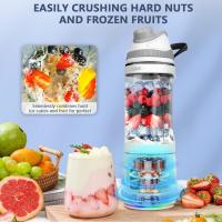 Licuadora y exprimidor de 6 cuchillas Mini - Carga USB, pantalla digital de 3 velocidades, cuchillas de acero inoxidable para smoothies, batidos y jugos frescos - Portátil, ideal para camping, viajes y regalos, Camping Essentials | Gadget de cocina modern - details 8