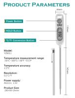 Termómetro Cocina Termómetros Comida Liquidos Agua (25,5*34cm) - details 0