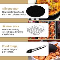 COSORI de 5,5 L - 50 piezas de Papel para freidora de Aire-Incluye todos los utensilios necesarios como pinzas, Moldes de silicona para freidora y bandejas Planas y profundas - details 2