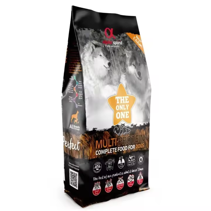 Alpha Spirit Adult Multiprotein 12 Kg Pienso seco para perros adultos Alpha Spirit Multiprotein.  Alimento no extrusionado.  Con una fórmula 100% natural, compuesta por carnes y pescados frescos. - 1