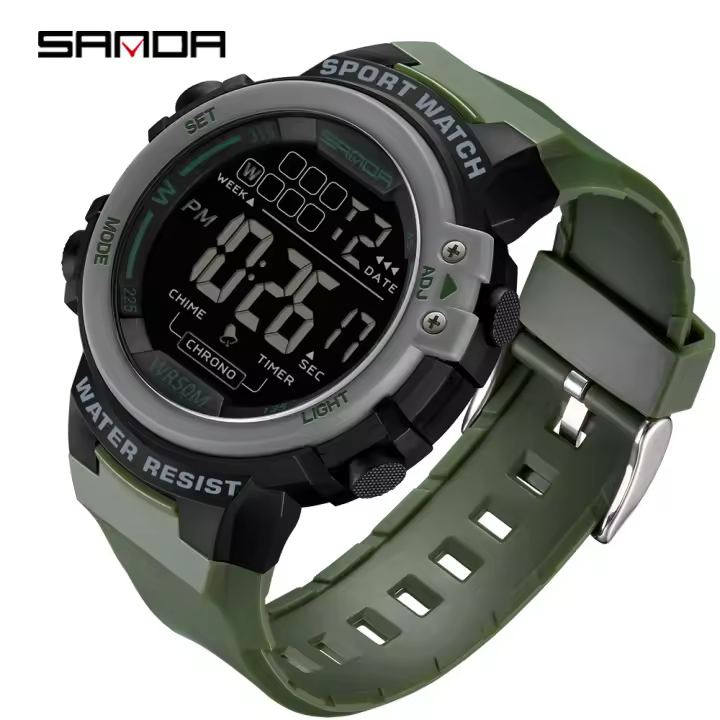 Reloj Deportivo De Lujo SANDA Para Hombre Estilo G Muestra Militar Impermeable Con Pantalla LED Digital Reloj Hombre Con Alarmas Y Calendario - 1