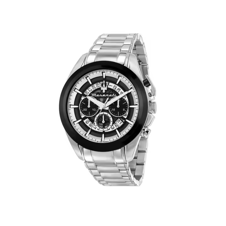Maserati Reloj Hombre Traguardo 45mm Chr Black+gun Dial Ss Br Acero 10 Atm - 1