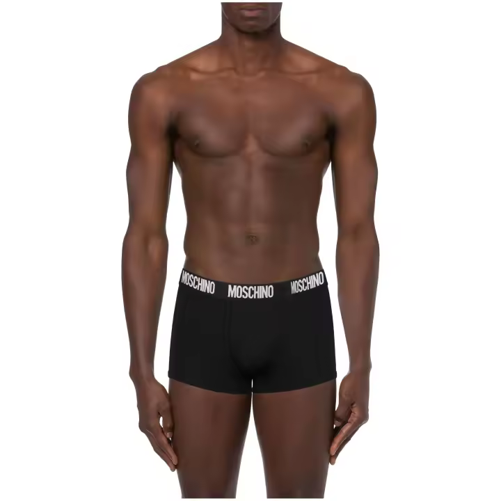 MOSCHINO - Pack 2 Boxer con Logo en Contraste de Algodón Supima - 1