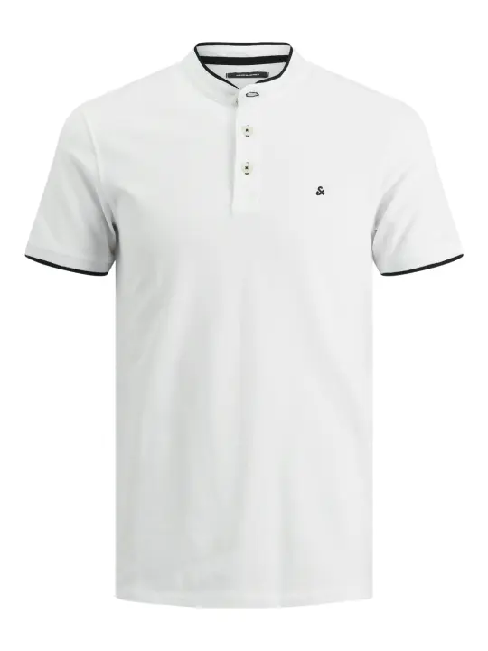 Jack & Jones Jjepaulos Mao Polo Ss Noos 12199711 White Hombre - 1