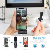 Micrófono Lavalier Inalámbrico 3 En 1 Para iPhone Android 3.5mm Grabación De Radio Vivo Reducción De Ruido Profesional Mini Micrófono Condensador Omnidireccional - details 0
