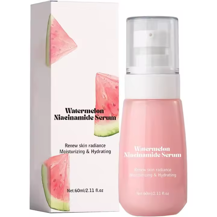 Suero, Suero de niacinamida de sandía, Gotas hidratantes e iluminadoras de niacinamida de sandía, Suero facial con ácido hialurónico, glicerina y vitamina E, Abrillantador líquido - 1