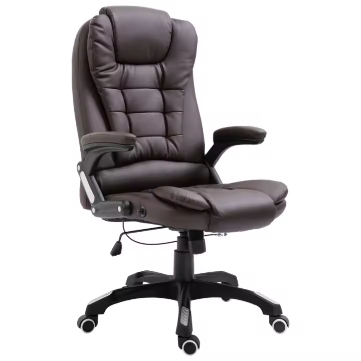 Silla de Oficina de cuero syntético marrón - 1