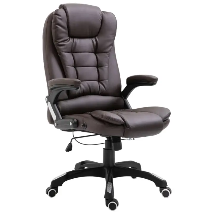 Silla de Oficina de cuero syntético marrón - 1