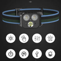 Linterna Frontal Recargable USB XPG+ Con Inducción Potente Y Luz LED Para Camping Pesca Y Trabajo Impermeable Y Alta Luminosidad - details 10