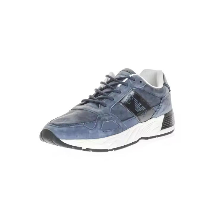 Emporio Armani Zapatillas Zapatos de Cuero Hombre Azul X4X220 XL188 D879 - 1