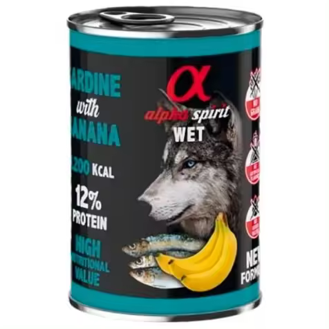 Alpha Spirit Sardina Con Plátano Perro Latas 400 Gr - 1