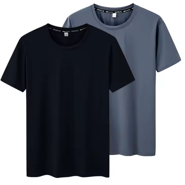 2pcs Camiseta Grande Para Hombres 7XL Secado Rápido Fitness Running Tees Verano Cuello Redondo Manga Corta Tops Transpirable Y Ligera 110-175kg - 1