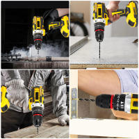 Taladro Atornillador Inalámbrico 21V Profesional - Kit Completo con 120 Accesorios, Portabrocas Metálico 3/8", 25+3 Velocidades, Función Impacto, 2x Baterías 2.0Ah y Cargador Rápido - Par Máximo 45Nm para Bricolaje/Coches/Hogar - details 6