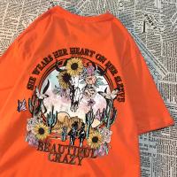 Camiseta De Algodón Respirable Para Hombre Estilo Casual Con Diseño Creativo Manga Corta Suelta Y Cómoda Protección Solar Y Secado Rápido - details 1
