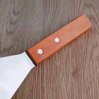 Herramienta De BBQ Espátula De Acero Inoxidable Con Mango De Madera Cabeza Cuadrada Para Cocinar Carne Y Panqueques Resistentes Al Calor Y Fáciles De Limpiar - details 2