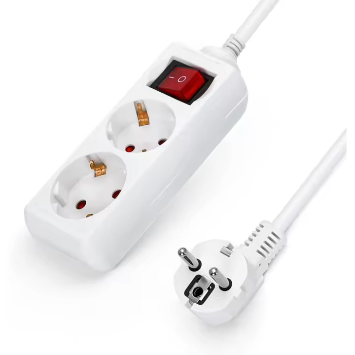 LIYSET Regleta alargador de 2/3/4/5/6 enchufes con cable de 1.5/3/5 metros e interruptor. Color Blanco - 1