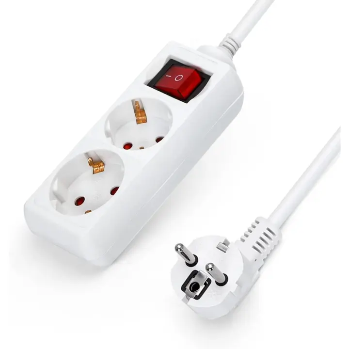 LIYSET Regleta alargador de 2/3/4/5/6 enchufes con cable de 1.5/3/5 metros e interruptor. Color Blanco - 1