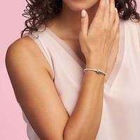 Pulsera Pandora Plata Moments Iconica - Plata de Primera Ley S925 ,Pulsera de Cadena de serpiente con Cierres de Barril, viene con el estuche original.(Se recomienda que consulta Nuestro tamaño para elegir el tamaño ajustado para ti.) - details 2