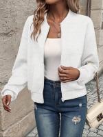 Chaqueta De Cierre De Cremallera De Color Sólido Para Mujer Estilo Casual Y Moda Durable Y Lujosa Para Otoño E Invierno - details 9