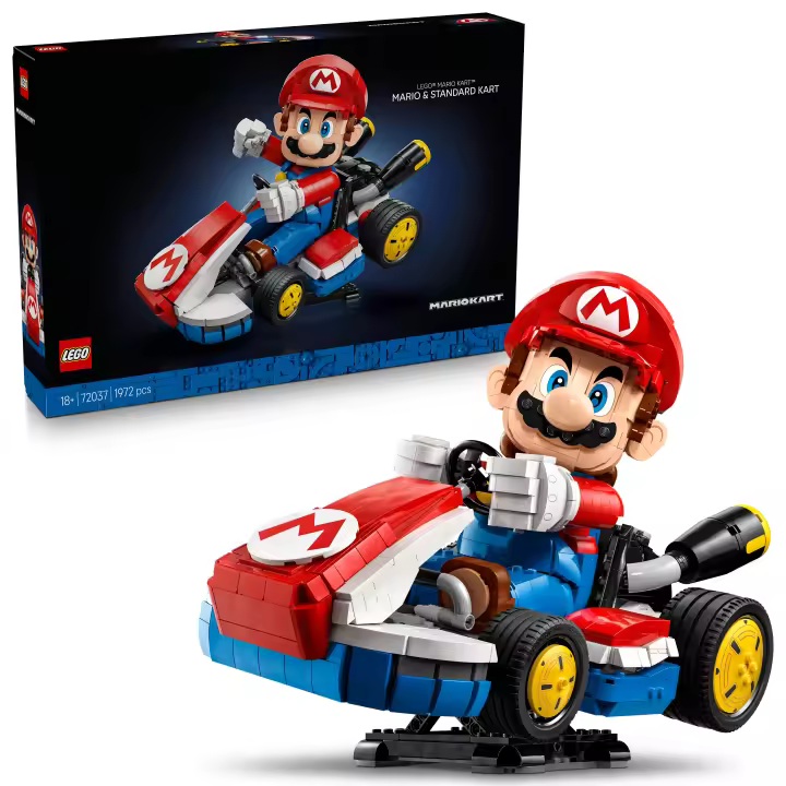 [PREVENTA] LEGO 72037 Super Mario Mario Kart Mario y Kart Estándar, Regalo Coleccionable para Adultos, Figura para Construir Nintendo, Modelo de Exposición del Icónico Vehículo para Fans - 1