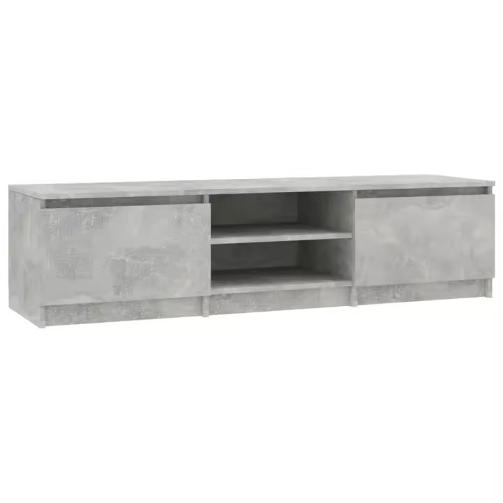 Mueble de TV madera contrachapada gris hormigón 140x40x35,5 cm - 1