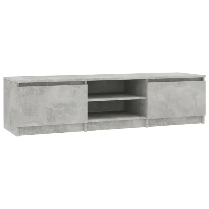 Mueble de TV madera contrachapada gris hormigón 140x40x35,5 cm - 1