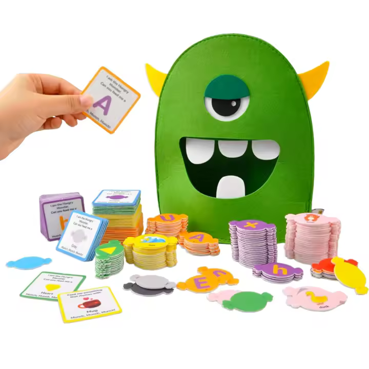 Juguetes Educativos Montessori De Aprendizaje Alfabeto Colores Y Formas Juego Divertido De Monstruos Para Reconocimiento De Letras Edad 3-6 - 1