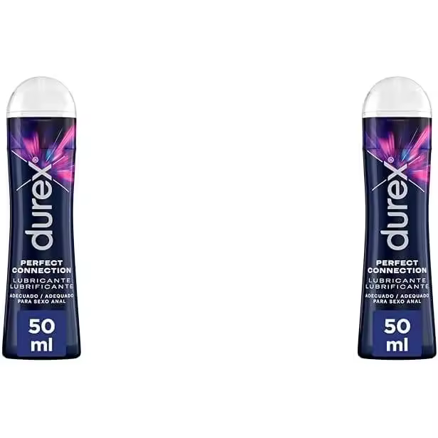 Durex, Perfect Connection Lubricante de Base Silicona, Lubricación Duradera, Adecuado también para Sexo Anal, PACK DE 2X50 ml - 1
