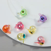Nuevo 6PCS Bolas De Acrílico De Fantasma Monstruo Con Ojo Unico Encantos Colgantes Lindo Para Hacer Joyas Pulsera Collar Aretes Accesorios - details 4