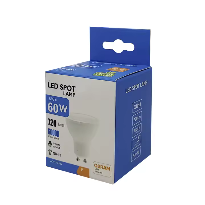 FACTORLED BOMBILLAS LED DICROICA GU10 6W OSRAM, PACK 10 UNIDADES, 720 LM GRAN LUMINOSIDAD, LUZ BLANCA  2700K - 4000K- 6000K - 1
