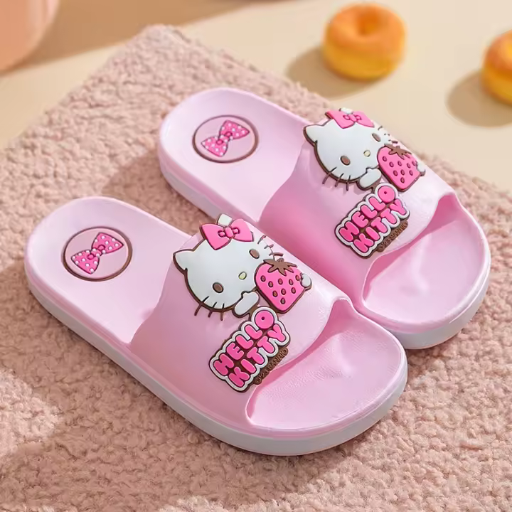 Sandalias De Verano Para Niños Sanrio Kuromi Con Suela De Dibujos Animados Antideslizante Transpirable Y Secado Rápido Zapatillas Suaves Para Interior Y Exterior Regalo Para Niñas Y Niños - 1